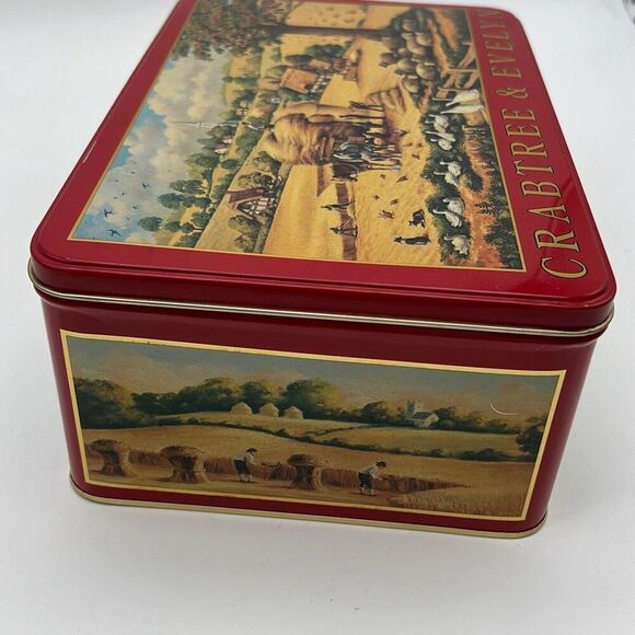 1996 Crabtree & Evelyn London Collectible Metal Tin Box Vintage Vtg Storage Red - Picture 2 of 16
